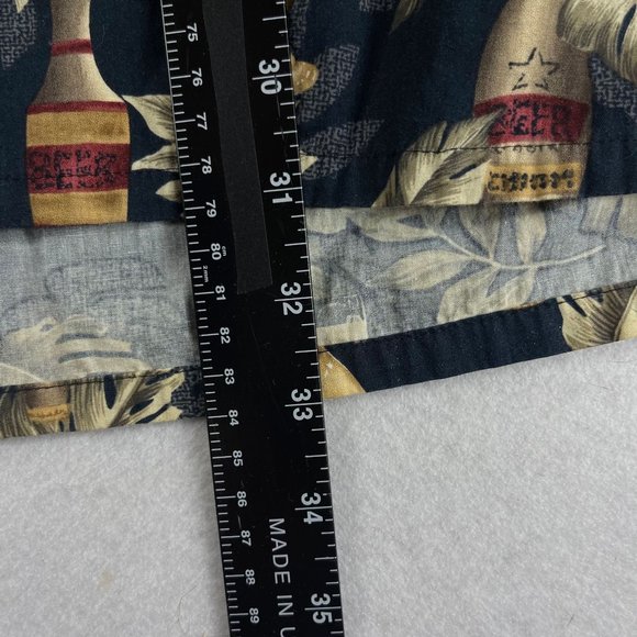 Vintage PIERRE CARDIN Men 2XL Tall Black Hawaiian Beer Wine Short Sleeve Shirt - Picture 7 of 12